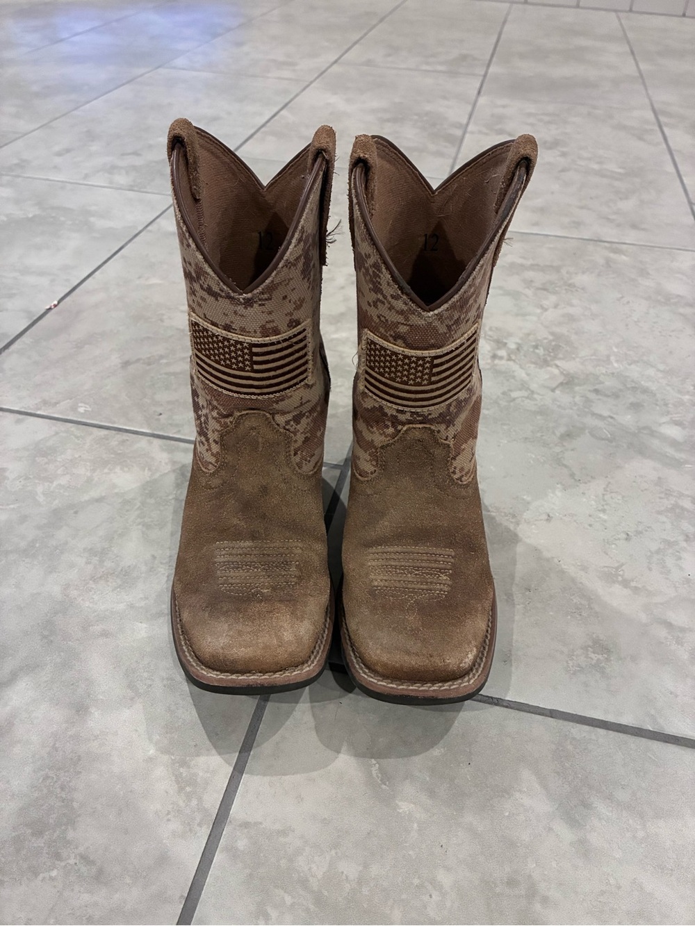 Kids Brown Patriot Western Cowboy Boots